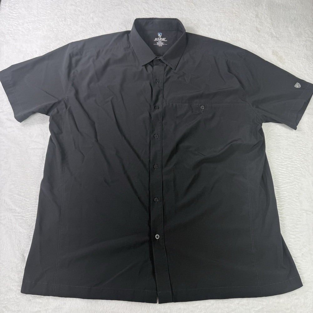 Kuhl Shirt Mens 2XL Renegade Tufflex Black Short Sleeve Performance Stretch NEW